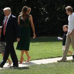 President Trump, Melania, Barron and grandchildren.