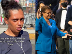 Homeless Woman on Skid Row in LA Says Someone Approached Her and Had Her Fill Out a Ballot for Karen Bass – She Reveals Exactly How Much They Paid (Video)